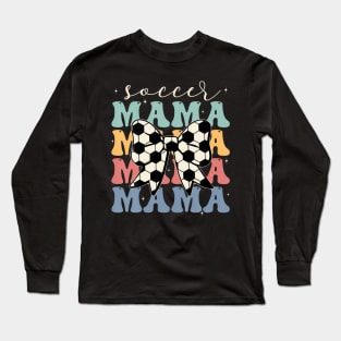 Soccer Mama Retro Groovy Soccer Softball Mom Long Sleeve T-Shirt